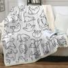 Grey and White Cats Blanket Plush Sherpa Flannel Throw Blankets for Couch Sofa Super Soft Blanket Bedroom TV Throw Blanket Full