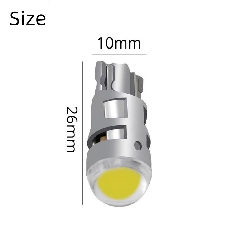 2Pcs T10 COB Led DC 12V Signal Lamp Car Bulb W5W 194 168 Reading Interior Lamps Clearance Backup Reverse Fog Lights Ultra Bright