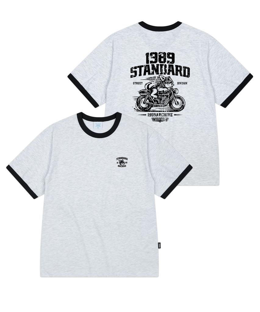1989STANDARD Riding Dog 1989 Cool Cotton Ringer Short Sleeve (Srsstd-0261)