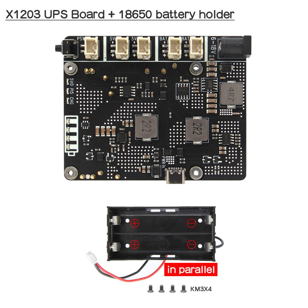 Geekworm X1203 USV 5.1V 5A Shield & Power Management Board für Raspberry Pi 5