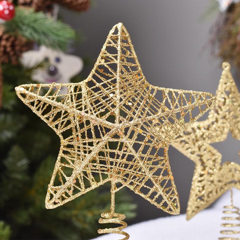 Decorative Hollow Metal Star Tree Topper Christmas Ornament Craft DIY Holiday Decor