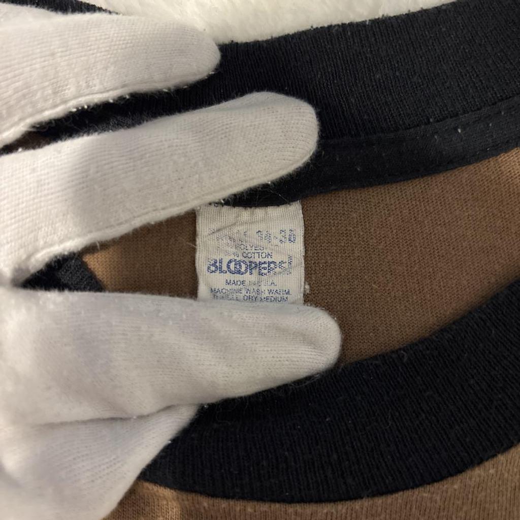 [USED] Rare and Rare 80s Brown-black Two-tone T-shirt Made In the USA, Single Stitched