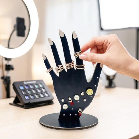 Handvorm Ringhouder, 2D Houten Sieraden Display Stand voor Ringen Ketting, Minimalistische Commode Decoratie, Decoratief Cadeau voor Vrouwen