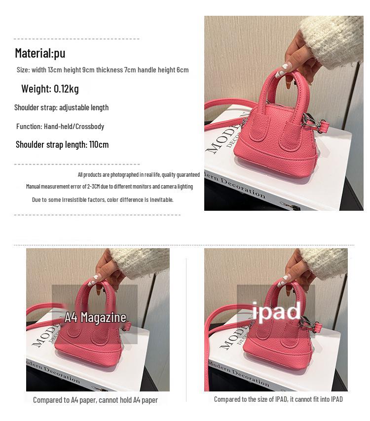 2025 Spring Niche High-End Candy Color Mini Shell Crossbody Bag for Girls