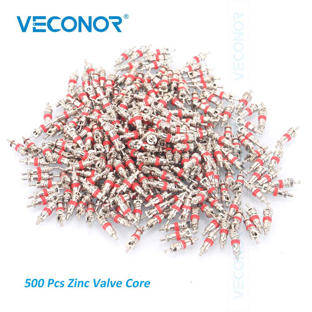 Veconor 500Pcs Tyre Valve Core Accessory Core Replacement Parts Zinc or Copper Material Professtional For Tire Repairing