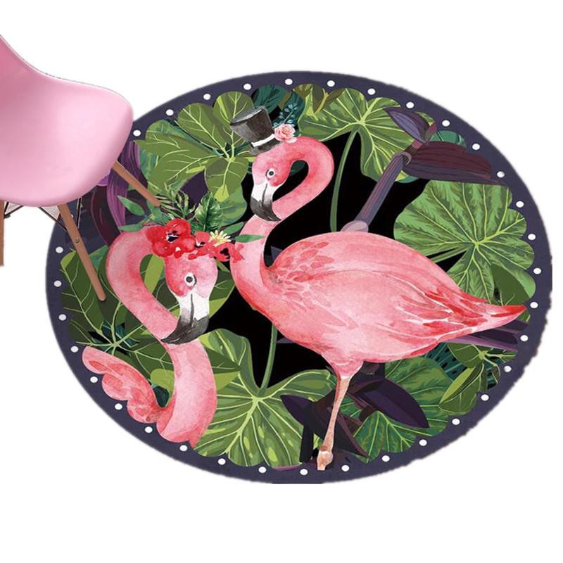 Cute Cartoon Nordic Round Carpet for Bedroom and Dressing Table
