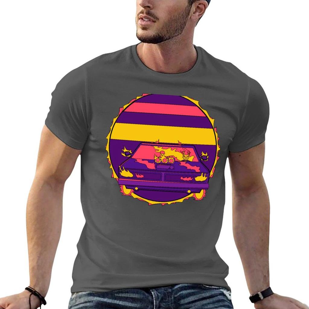 Synthwave Motorskull TShirt Standard Fit Solid Tee Shirt