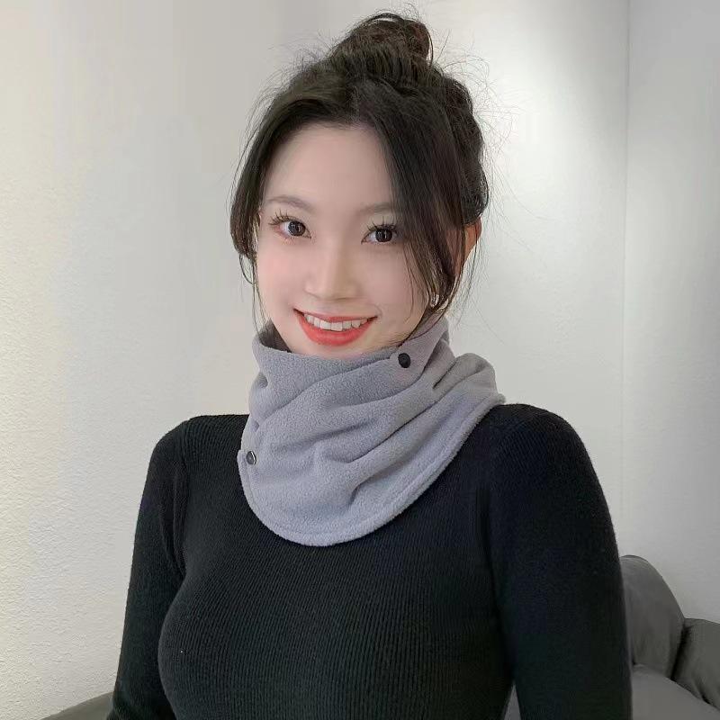 Women's Korean Style Winter Faux Rabbit Fur Knitted Scarf Set