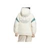 Adidas Originals Trefoil Color Block Down Jacket With Hood And Brand Logo Print Women Outerwear White Green HS9518