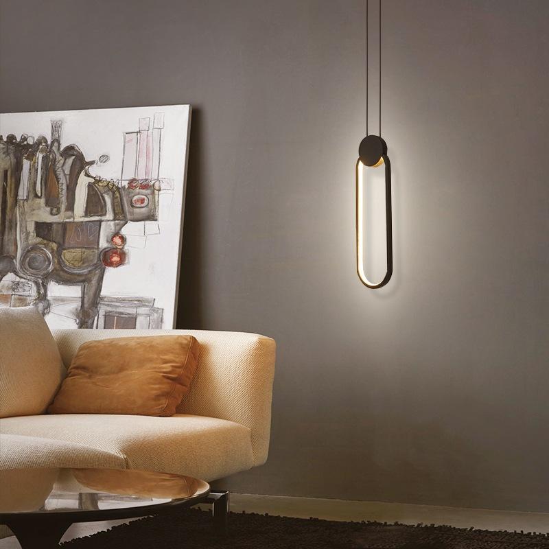Bedroom Bedside Chandelier Internet Celebrity Long Line Ambience Light Personality Single Head Minimalist Full Spectrum Small