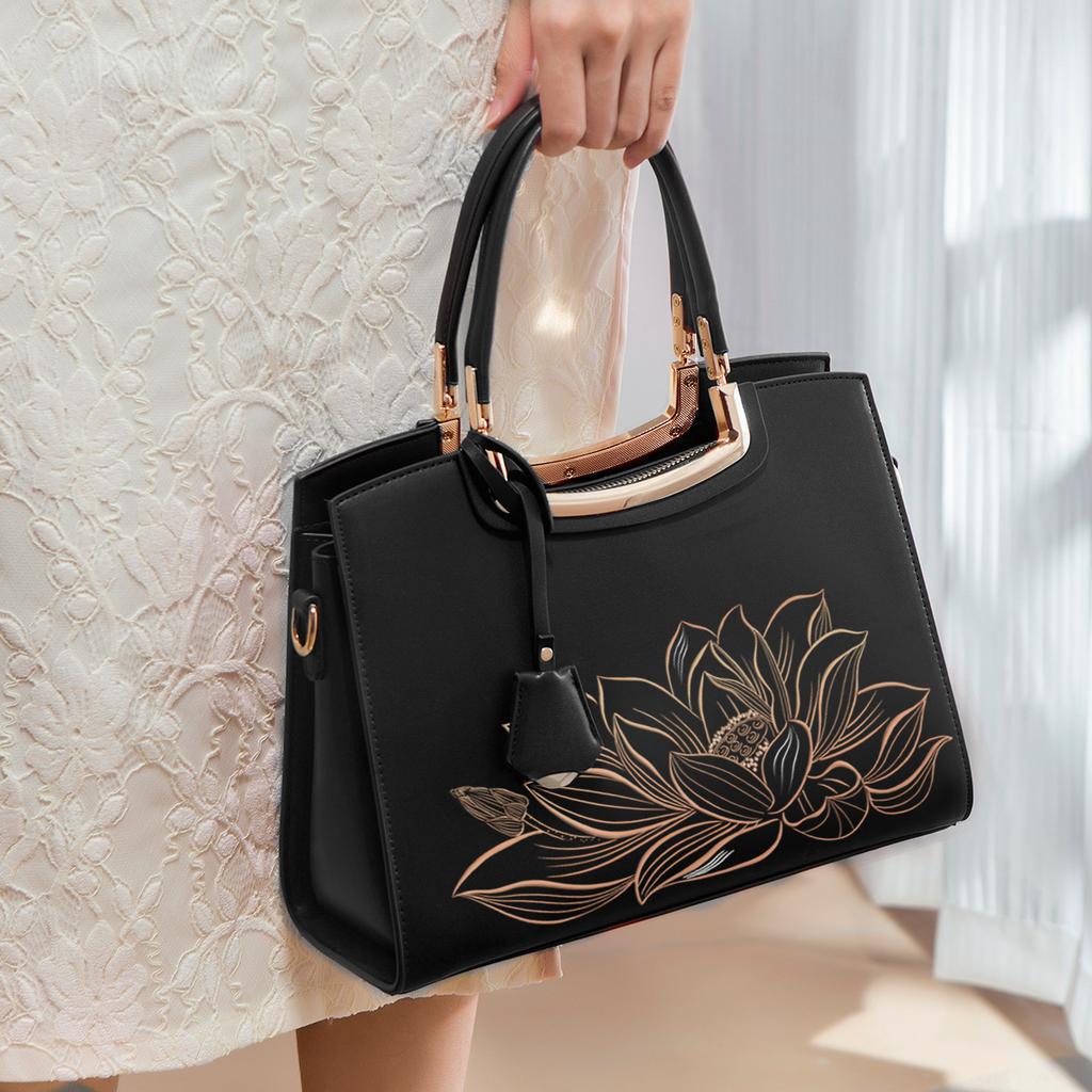 Mother'S Day Gift Embroidery New Chinese-Style Large-Capacity Portable Lady'S Mother Bag Atmospheric High-End Messenger Women'S Bag