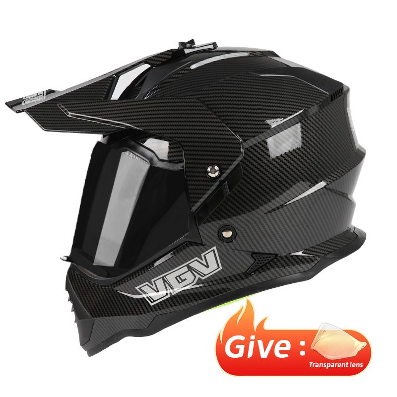 VGV Motocross Helmet DOT Double Lens Common Man Women Motorcycle Helmet Dirt Bike Karting Downhill AM DH Cross Sunscreen Lens