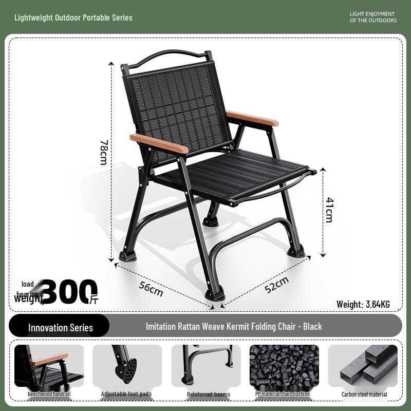 Portable Foldable Camping Table & Chair Set - Lightweight Roll-up Design for Outdoor Picnics and Camping