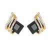 1 Pair Ear Studs Rhinestone Geometric Electroplating Luxury High Gloss Ear Decoration Jewelry Faux Crystal Engagement Earrings Anniversary Gifts