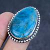 Natural Neon Blue Apatite Gemstone 925 Sterling Silver Jewelry Ring Size 8 m0Y32