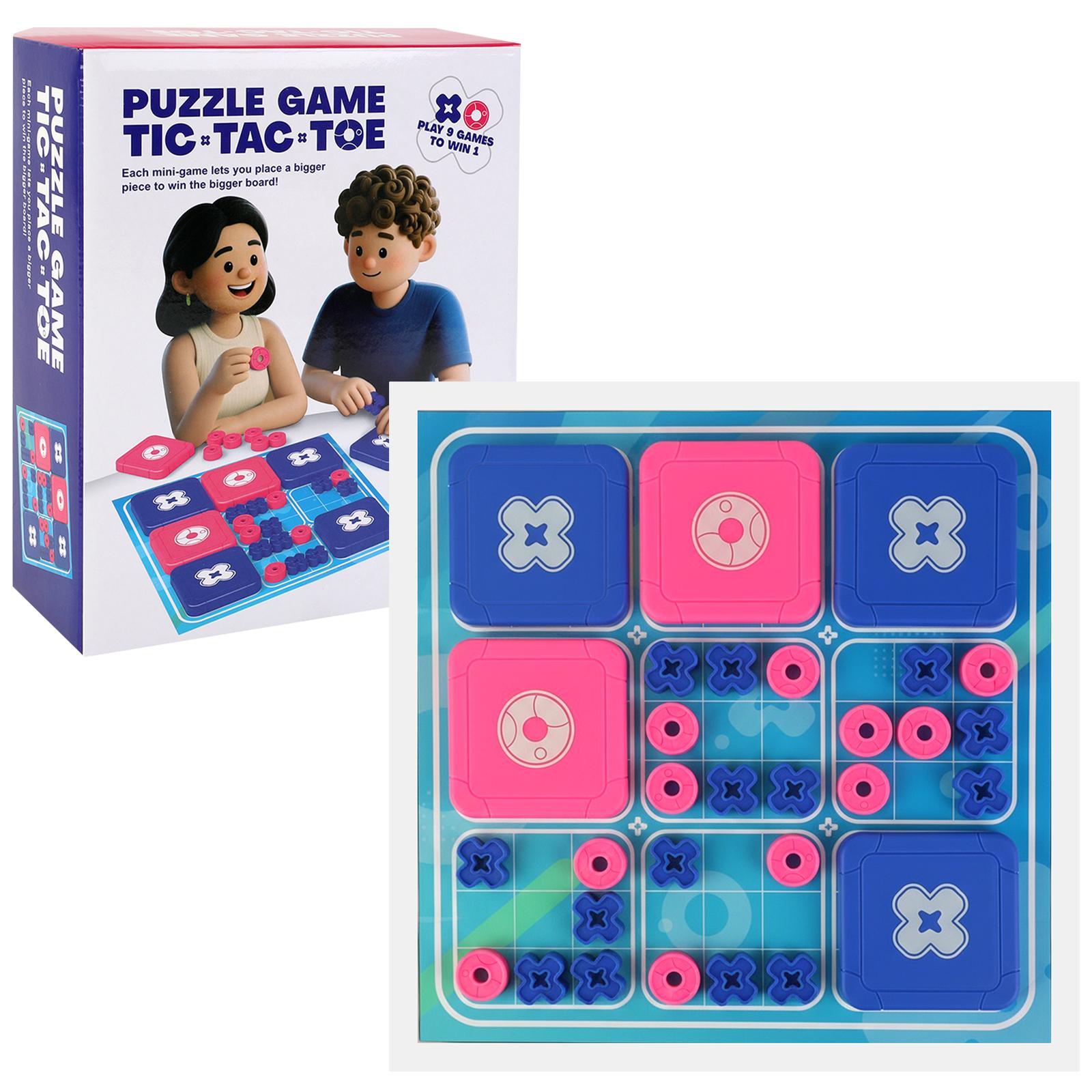 

Tic Tac Toe Board Game Family Travel-Friendly Puzzle Game Set Early Education Tabletop Game for Christmas Train Logical Thinking