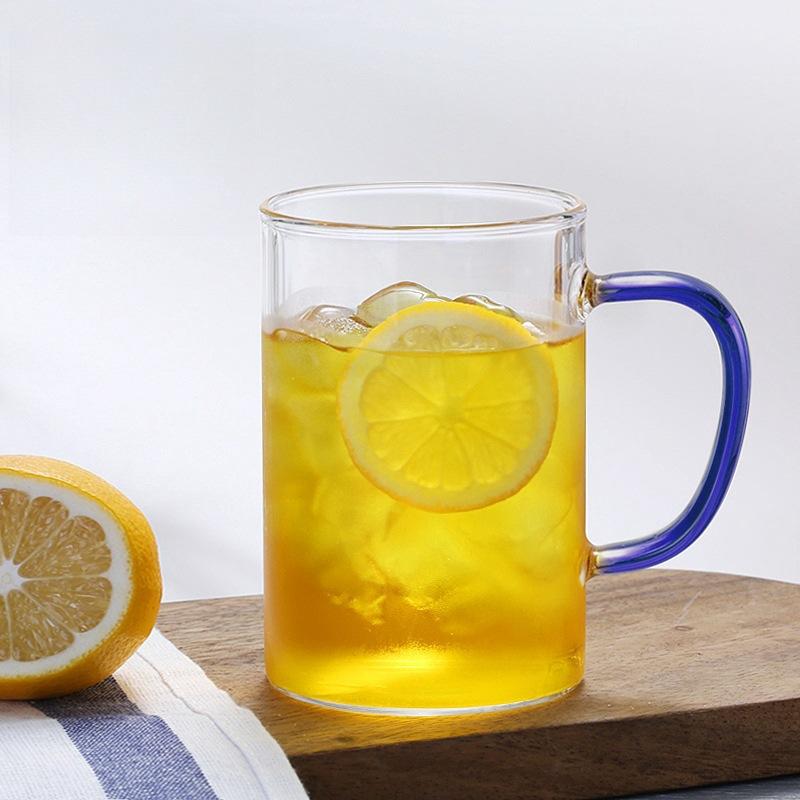 

Високоборосилікатне термостійке скло, чашка для сніданку, чашка для молока та соку, прозора одношарова чашка великої місткості для дому 300ml（70*100）