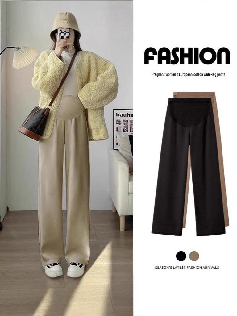 Maternity Warm Velvet Leggings: Comfortable Belly Support for Spring, Autumn, Winter