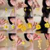 Golden Autumn Dangui Long Tassel Flower Mori Sweet Niche Design Earrings Ear Hooks Mosquito Coil Disc Ear Clips Women