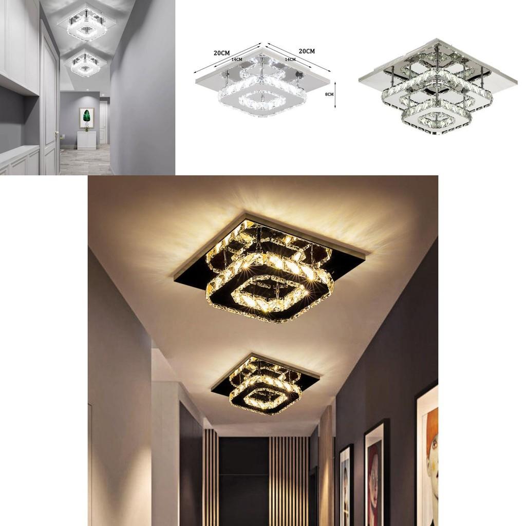 Elegante quadratische LED-Deckenleuchte aus Kristall, modernes minimalistisches Design für das Wohnzimmer