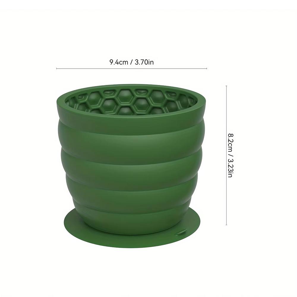 Silicone Dog Slow Feeder Bowl with Honeycomb Lick Mat Slows Eating & Aids Anxiety Relief Dishwasher Safe & Freezer-Friendly