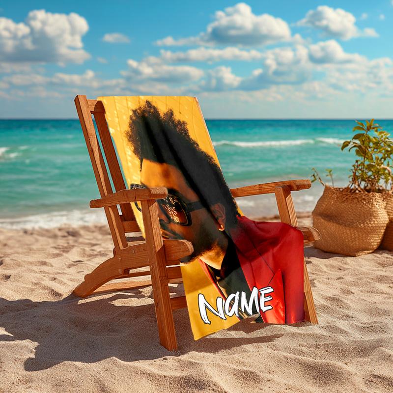 Personalized customized proof beach towel with The Weeknd pattern - soft, absorbent,quick-drying,perfect swimming,camping&bathing