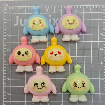 DIY Decor: Resin Egg Boy Cartoon Magnet & Hair Clip Set