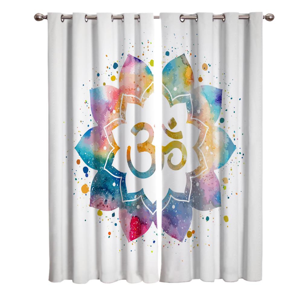 Mandala Lotus Datura  Window Curtains Scenic Curtains for Living Room Decorative Items Living Room