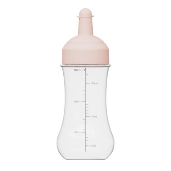 Squeeze Condiment Bottle with Measuring Markings 1/5 Nozzles Drizzle Bottle for Ketchup Salad Dressing Sauce 350ml Easy Fill Kitchen Dispenser