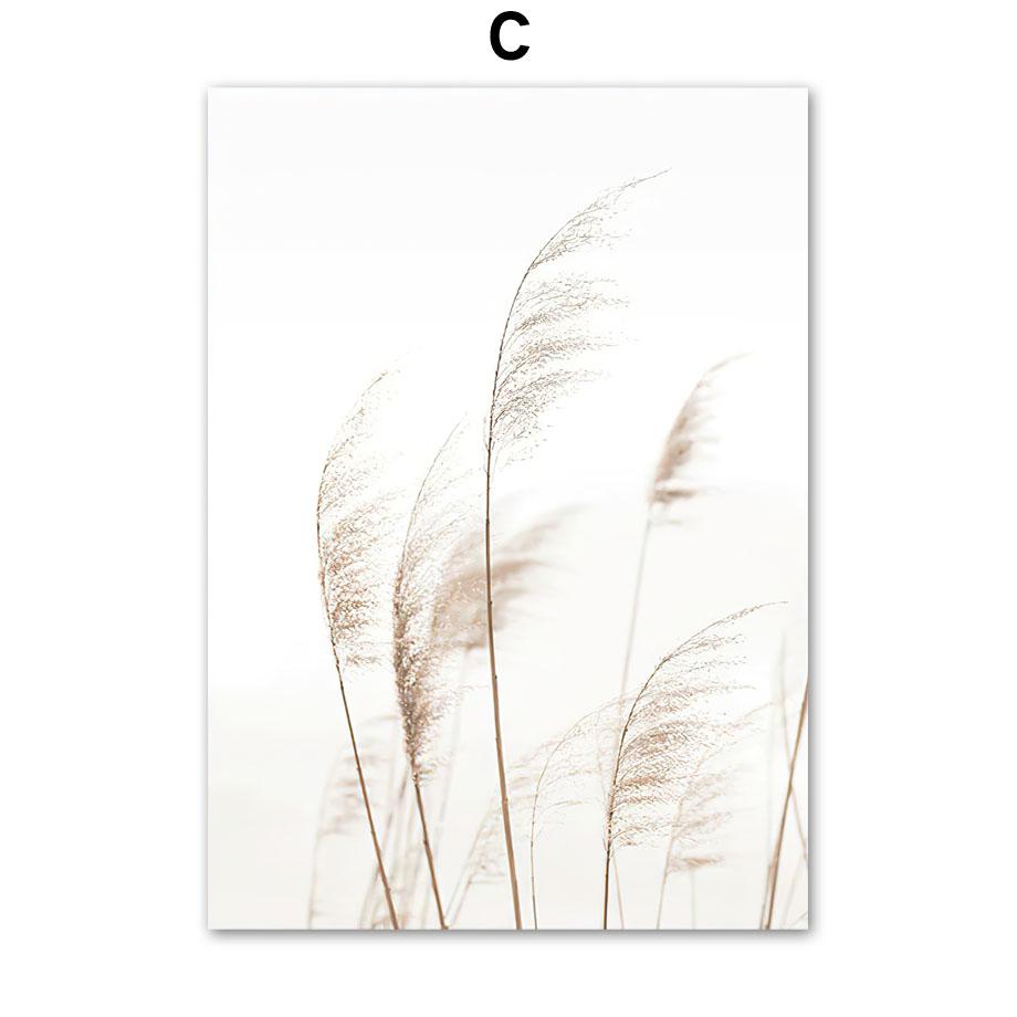 Landscape Poster Farm Grassland Cattle Road Sign Sea Wave Reed Wall Art Print Canvas Painting Wall Pictures Living Room Decor