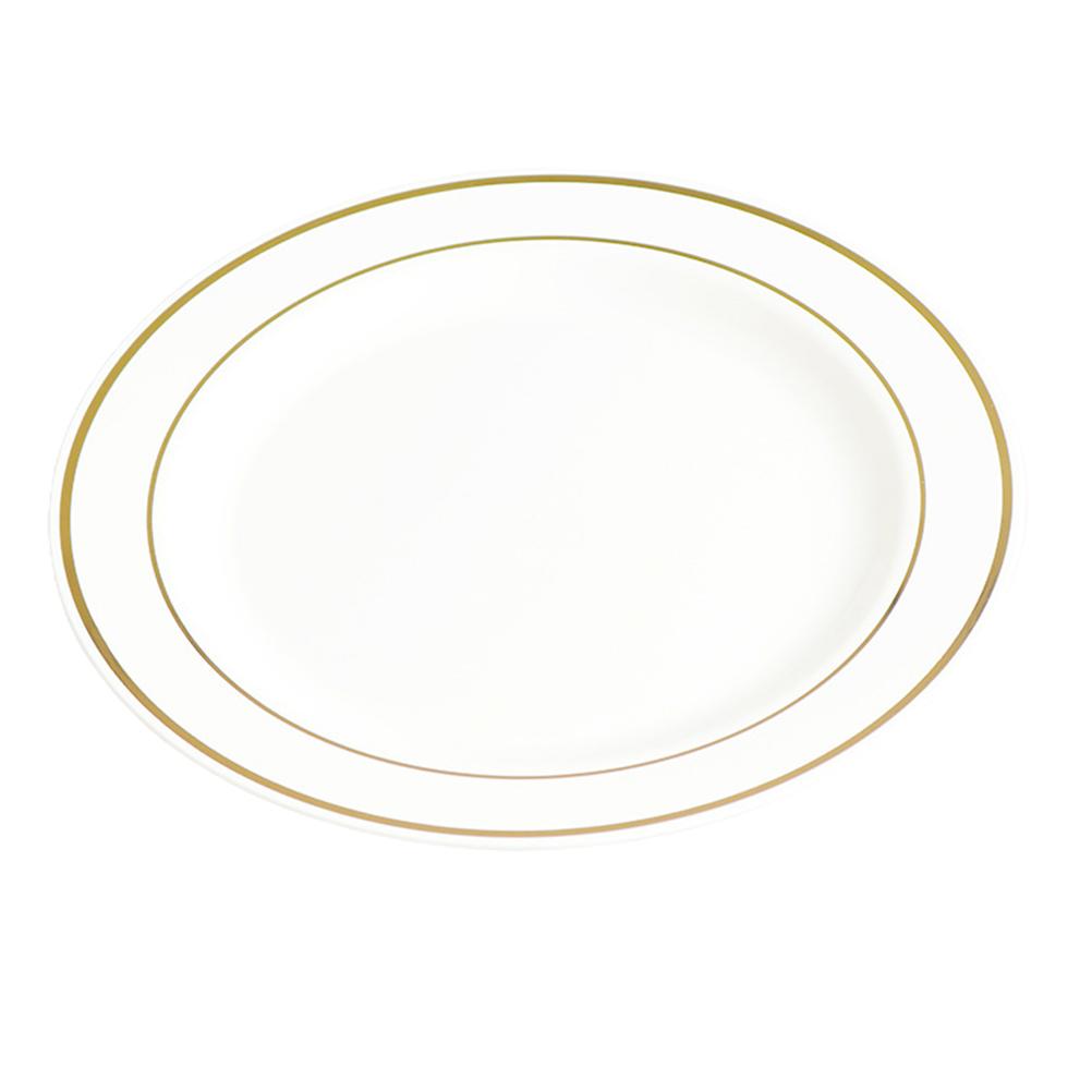 50 stücke Kunststoff Abendessen Teller Silber und Gold Rand 25 stücke 6 Zoll Abendessen Teller und 25 stücke