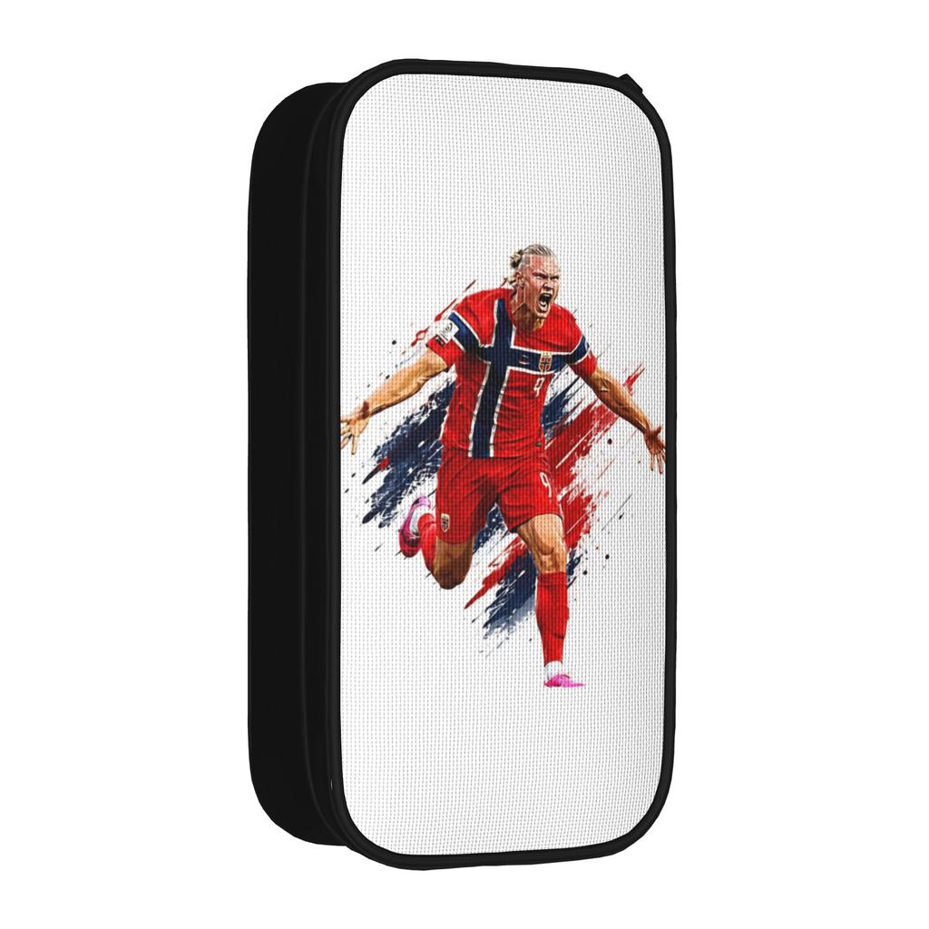Erling Haaland Football Celebration Norway Pencil Case Cute Bags Kids Large Storage Students School Gifts Pencilcases