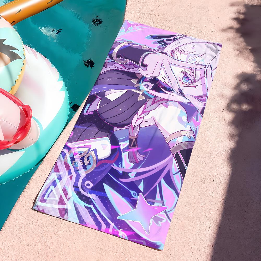 Game Genshin Citlali Impact Towel Sports Quick Dry Travel Camping Gear Sandproof Soft Light Large Beach Towel