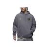Jordan X PSG Paris Saint-Germain Co-Branded Stripe Pattern Gold Print Hoodie with Drawstring Men Hoodie Light-Graphite-Grey DV0612-014