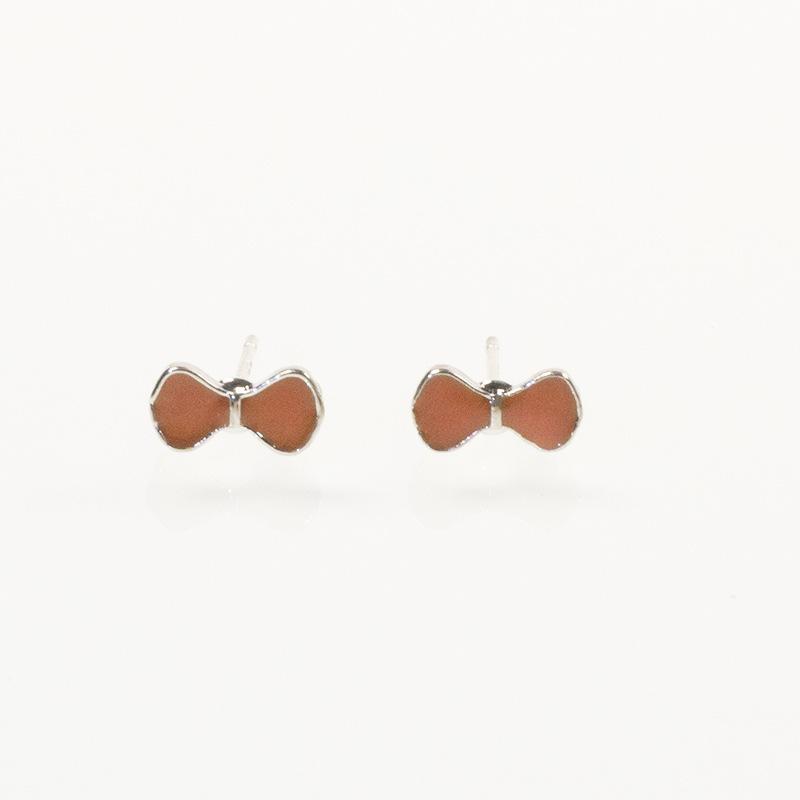 

S925 Silver Needle Cold Wind ins Dream Drip Oil Bow Earrings Earrings Girl Heart Sweet Cool Spice Girl Premium Gas срібний