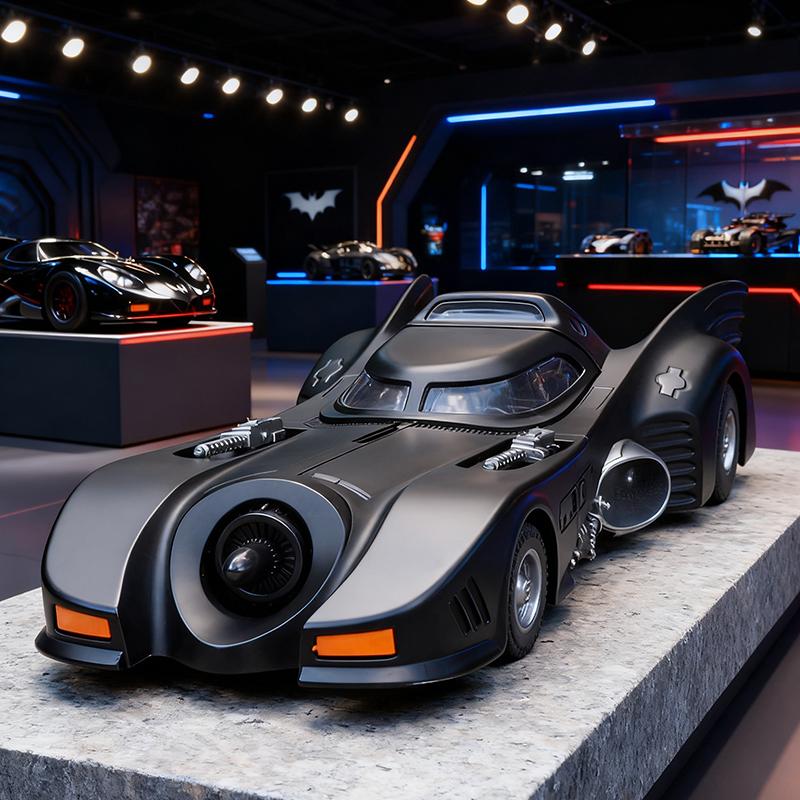 1/32 Batmobile Bat 1989 Alloy Car Model Sound and Light Pull Back Children's Toy Collectibles Birthday Gift
