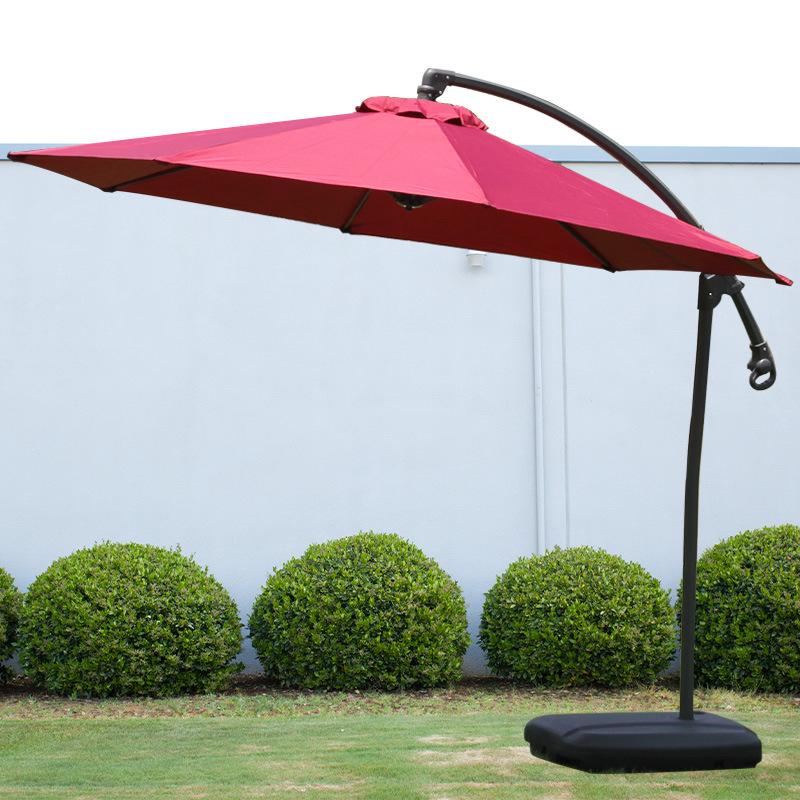 Sunshade Parasol Outdoor Banana-Shaped Patio Large Promotional Market Stall Beach Umbrella Base Satin Vinyl Alloy Sun Protection
