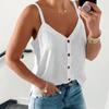 Women's Sleeveless V-neck Color Tank Top For Summer