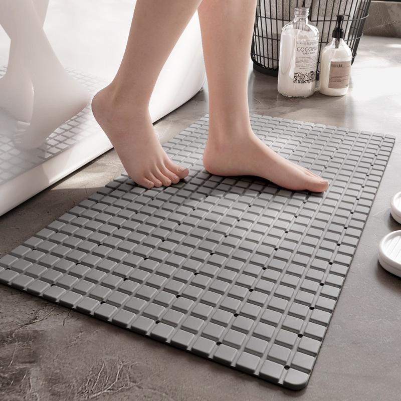 

Non-Slip Bathroom Mat Pvc Non Slip Mat Bath Floor Shower Drainage Quickly Dry Carpet Waterproof 38x71cm сірий колір