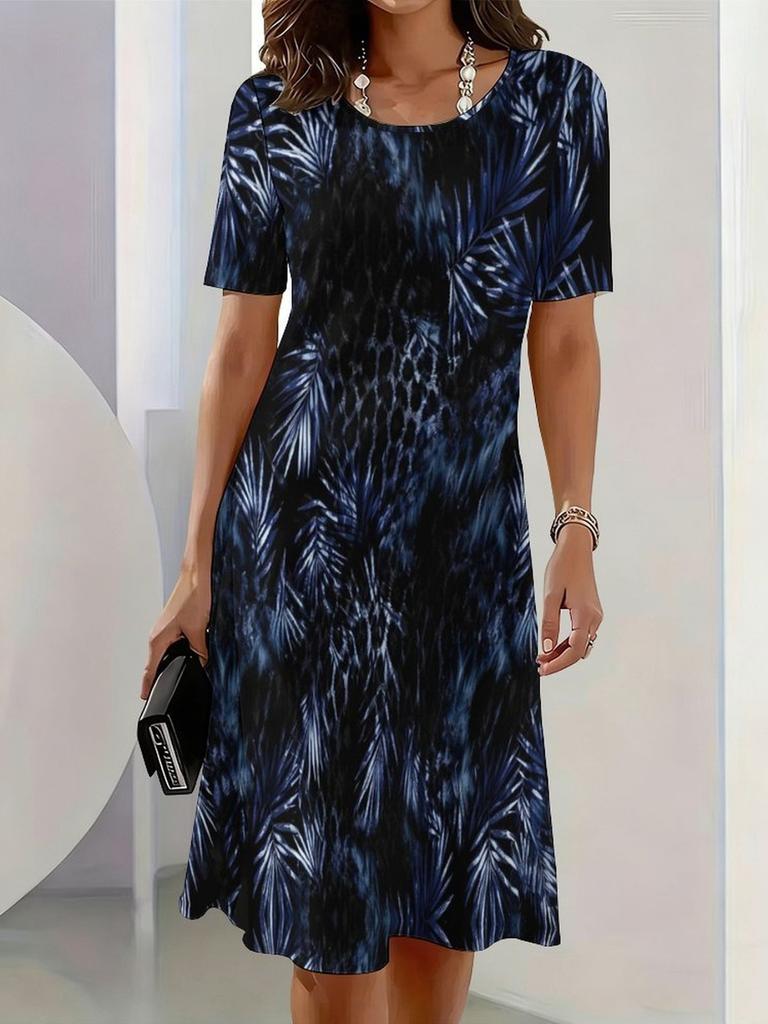 New Summer Mid-length Dress 3D Printed Design Casual for Outings and Parties