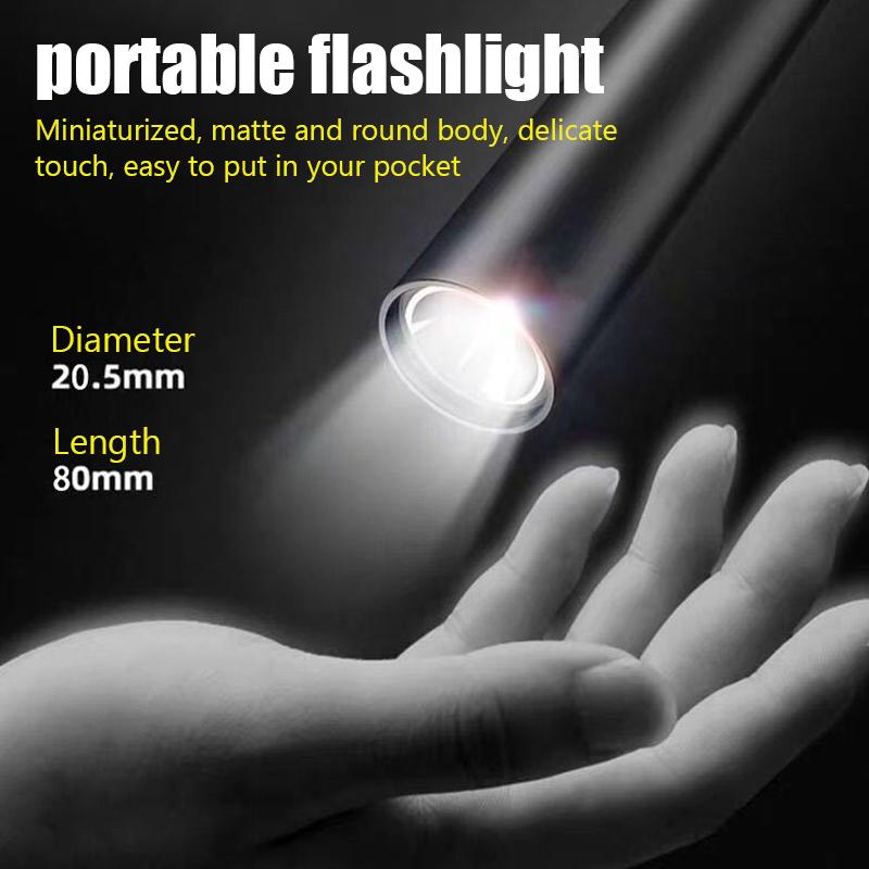 Portable Usb Rechargeable Laser Flashlights Pocket Keychain Mini Led Light Waterproof Outdoor Hiking Hunting Torch Lamp Lantern