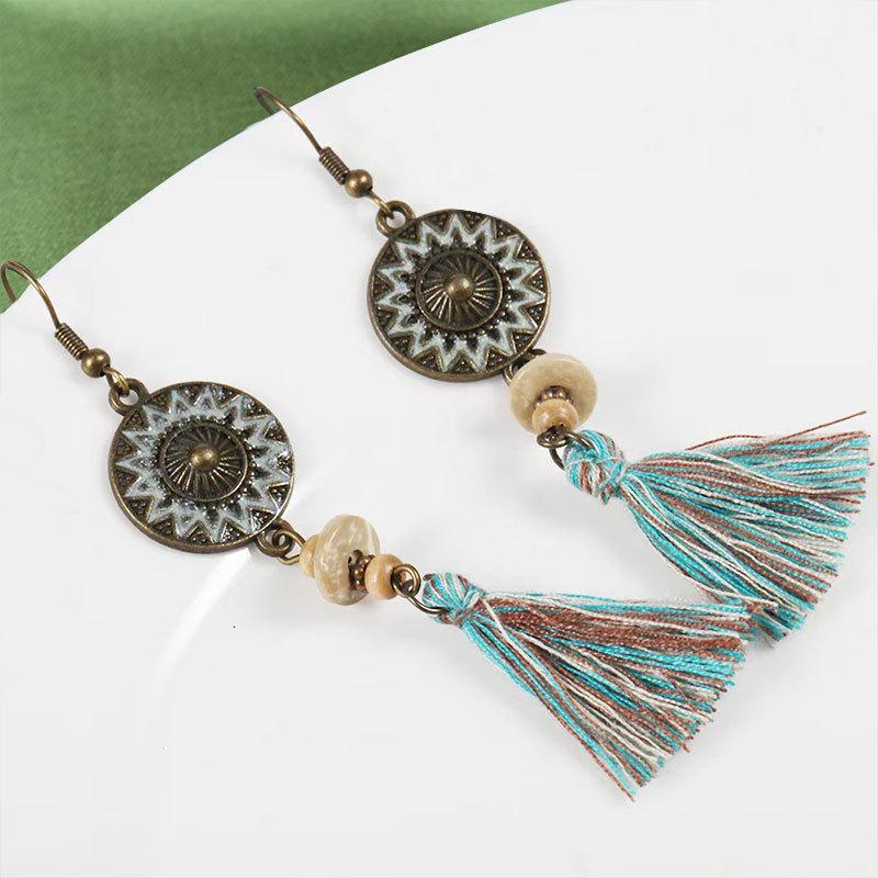 Bohemian Ethnic Tassel Earrings - Tribal Style for Holiday Travel Photography