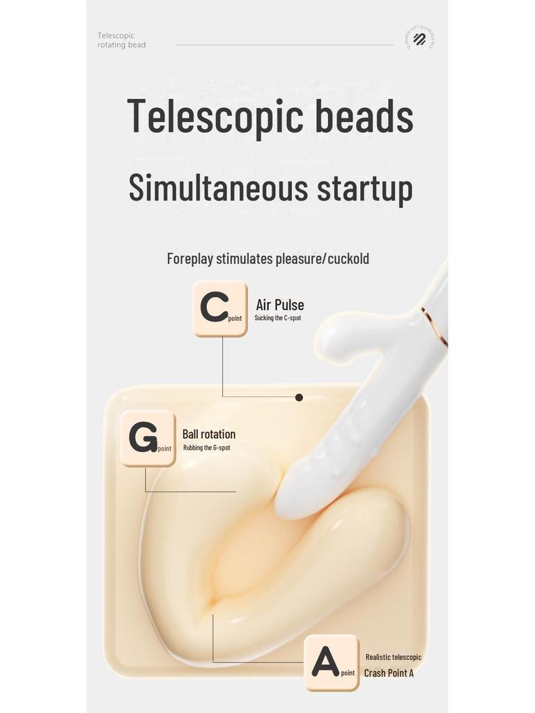 Mi Ji Yi Yue Telescopic Rotating Bead Vibrator - Female Massage & Vibration Device, 50 Pcs/box