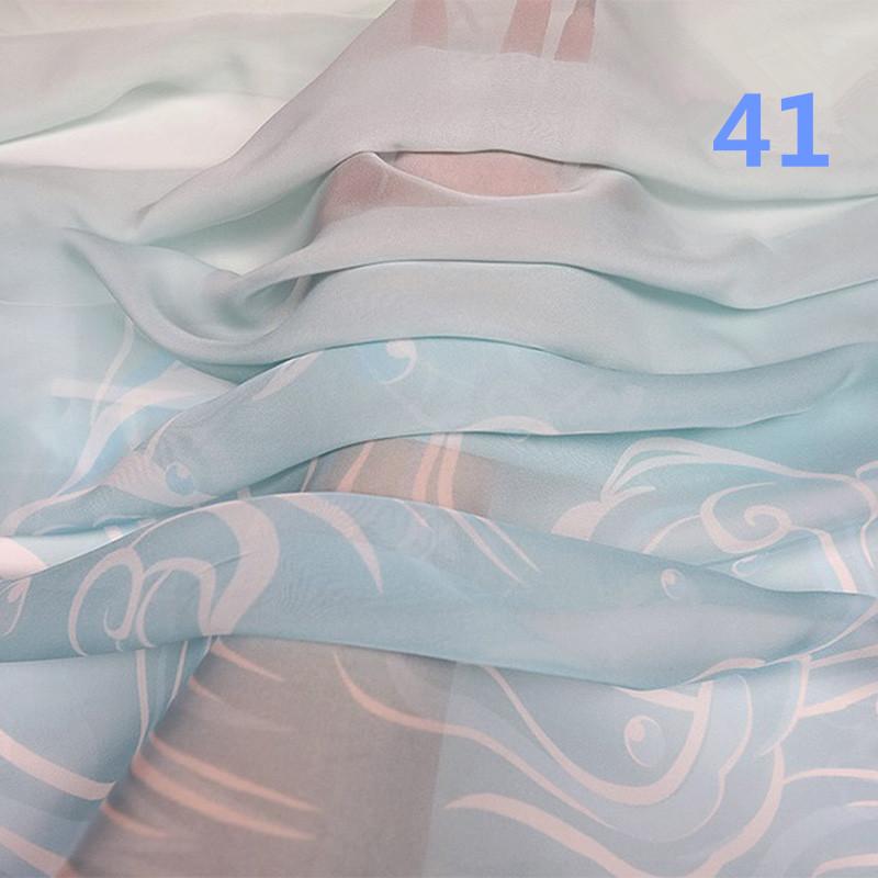 2M Styl Starożytny Kolor Tęczowy Gradient Szyfonowa Tkanina 30D Organza Tiulowa Tkanina Do Rękodzieła Hanfu Suknia Ślubna Dekoracja Sceniczna