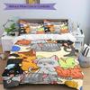 3pcs Cute Cats Bedding Set, Breathable and Soft, Suitable for Bedroom Decor (1*Duvet Cover + 1/2*Pillowcases, No Core) yy250821155