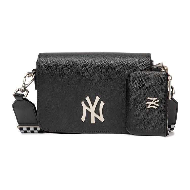 New MLB Synthetic Leather Combo Bag Shoulder Bag Crossbody Bag Regular Unisex Black 3ACRS042N-50BKS