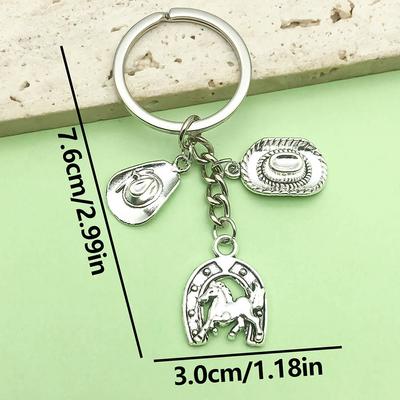Pălărie de cowboy Cheiță de cal western, Pandantiv pentru chei de mașină, Accesorii exclusive pentru cadouri și suveniruri