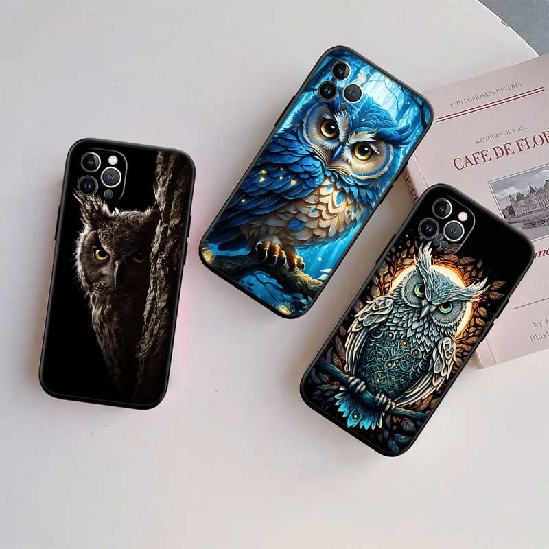 RE16 Cartoon Art Owl New High-End Shell Phone Case for Xiaomi Poco C40 C50 C51 C55 C65 C71 C75 F3 F5 F6 F7 M2 M3 Pro Ultra