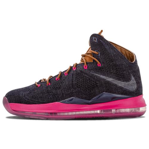 Nike LeBron 10 EXT Denim QS 'Denim' (Unisex) Midnight Navy / Midnight Navy-Hazelnut-Fireberry Basketball Shoes 597806 400