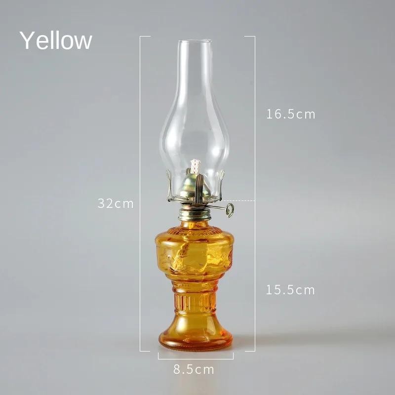 Rural Oil Lamp Lantern Glass Kerosene Lamp Retro Indoor Oil Lamp Home Decoration Lighting Oil Lamp
